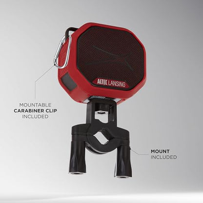 Altec Lansing HYDRATREK Magnetic Bluetooth Speaker, Waterproof IP67, 5W RMS Output, True Wireless Pairing, USB-C Quick Charge, 3.7V 400mAh Battery, Voice Assistant, Perfect for Any Adventure - color: Crimson Red/Black