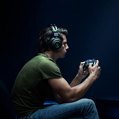 Razer Nari Ultimate Wireless 7.1 Surround Sound Gaming Headset: HyperSense Haptic Feedback - Auto-Adjust Headband - Retractable Mic – for Xbox Series X & S, Xbox One - Black/Green