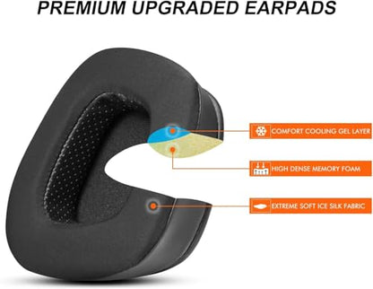 Replacement Ear Pads Cushions for Corsair Void/Void Pro/Pro RGB - Black | Also for Void V2 / RGB SE / Elite / Surround Wired & Wireless Gaming Headsets (Cooling-Gel & Noise Isolation Foam) - style: Cooling-gel