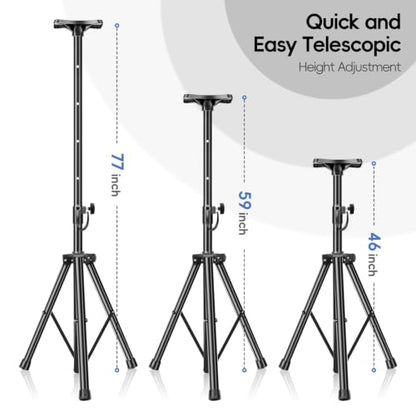 EMART PA 스피커 스탠드, 휴대용 가방과 한 쌍, 높이 조절 가능 99.1-195.6cm(39-77인치) | 콘서트, 음악 및 파티를 위한 장착 브래킷이 있는 전문가용 튼튼한 Dj 삼각대 - 63.5kg(140파운드) 지지
