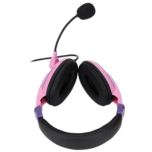 Electronics Gaming Headset Lightweight Comfortable Design with Mic for PC Mobile Phones 3.5mm Plug 1 Unit (Purple) - color: Purple