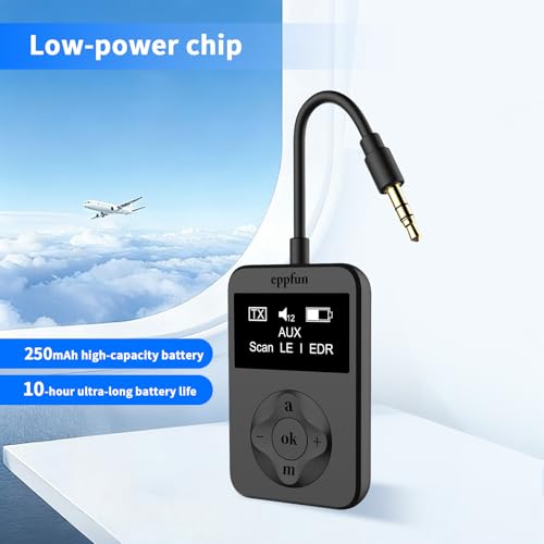 LE Audio Bluetooth Auracast Transmitter, LC3, AptX Lossless, AptX HD, USBC/3.5mm Aux Inputs, Bluetooth 5.4, Qualcomm Chip, for TV, PC,Airplane,Phones,Party,Church.