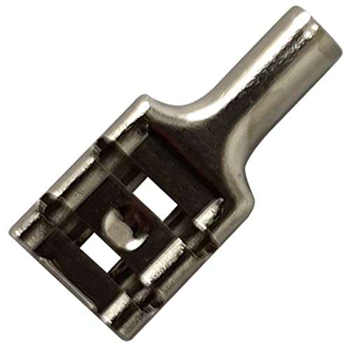 100 Pcs High Temperature Non-Insulated Female Spade Connectors - 16-14 Gauge Quick Disconnect .250 Tab - Wire Splice Connectors for Strong Crimps in Electrical Wire Terminals - Made in USA - size: 16-14 AWG Female 1/4" Tab