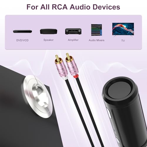 J&D 2 RCA M/M Cable, Nylon Braided 2RCA Male to Male Stereo Audio Cable, Gold Plated Connector for Speaker, TV, Amplifier, Audio Mixer, 3 feet - size: 3 feet