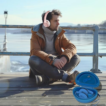 COMECASE Case for Beats Solo 4/Studio Pro Headphones with Mesh Pocket | Water-Resistant Hard Shell, Wrist Strap for Easy Carrying, Travel Storage, Fits Solo 2/3, Solo Pro and Studio3, Navy Blue - color: Navy Blue