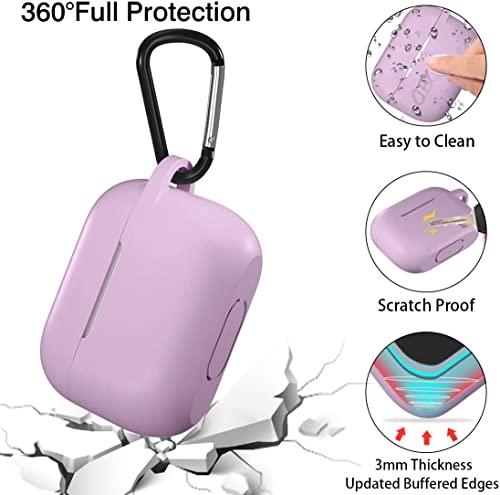 Lerobo for AirPods Pro 2nd/1st Case with Keychain, Lavender | Soft Silicone Protective Cover Compatible with Apple AirPod Pro Case for Women Men, Scratchproof, Shockproof, Dustproof - color: Lavender