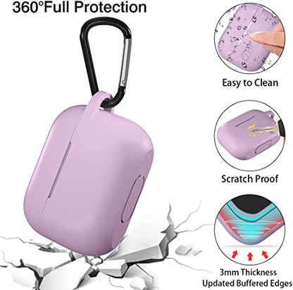 Lerobo for AirPods Pro 2nd/1st Case with Keychain, Lavender | Soft Silicone Protective Cover Compatible with Apple AirPod Pro Case for Women Men, Scratchproof, Shockproof, Dustproof - color: Lavender