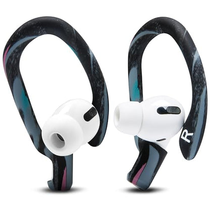 WC HookZ - Patented Upgraded Over Ear Hooks for AirPods Pro 1, 2 & AirPods 1, 2 & 3- Two Size Pairs Included in Package, Unique Left & Right Hook, Made by Wicked Cushions | 90's Black - color: 90's Black