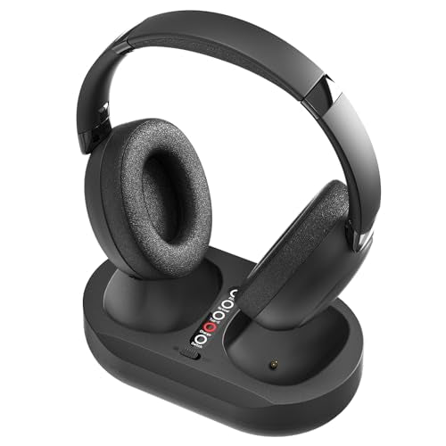 Wireless TV Headphones for Seniors with Transmitter Charging Dock, Digital Optical AUX RCA Plug and Play Wireless Headphones for Watching TV, No Audio Delay, 100ft Range, Hearing Impaired Gifts
