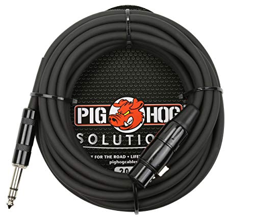 Pig Hog PX-TMXF20 1/4" TRS to XLR Adaptor Cable, 20 Feet - size: 20'