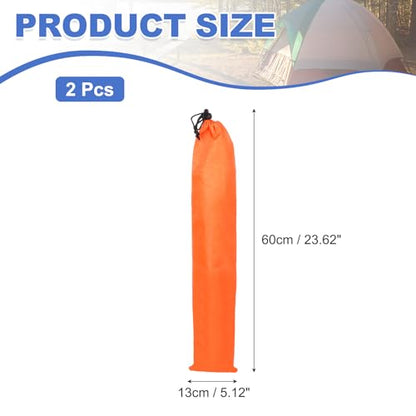 2 Pcs 24 x 5 Inch Tripod Monopod Case Bag, Oxford Cloth Foldable Tripod Carrying Case Bag with Drawstring, Fits Speaker/Light Stand/Studio/Outdoor/Travel/Camping, Orange - size: 24x5 Inch