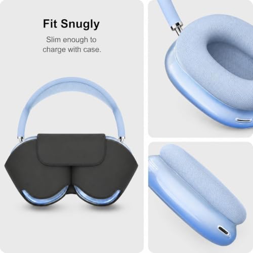 MOLOPPO Case Cover for AirPods Max 2/1 (2026/2024/2020), Gradient Blue | Soft TPU Clear Anti-Scratch Protective Cover, Transparent Accessories for AirPods Max, Ultra Protective - color: D-Gradient Blue