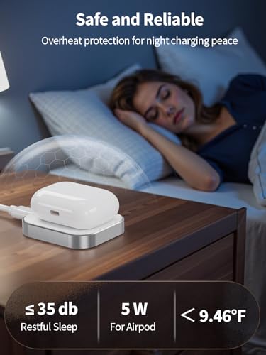 AirPods Pro Charger, Wireless Charging Station for AirPods Pro 3/ Pro 2/Pro, Wireless Charger for Airpods 4 (with Active Noise Cancellation)/ 3rd/ 2rd, White - color: Aluminum(White)-for AirPods