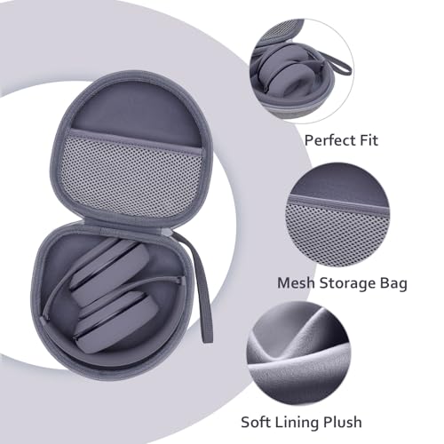 Headphone Case for JLab/Beats/TOZO/BERIBES/Picun Etc Headphones, Gray | for JLab JBuds Lux ANC/Go Lux ANC, Beats Studio Pro/Solo 4 3,TOZO HT3,KVIDIO Etc Headphone, Hard Shell Case for Travel Home - color: Gray