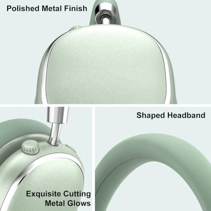Srhythm NiceComfort 95 Hybrid Noise Cancelling Headphones Wireless | Bluetooth with Transparency,ENC,HD Sound,Slim Headphones Lightweight - color: Mint Green