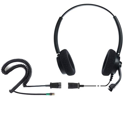 IPD IPH-165 Phone Headset with Noise Cancelling Microphone for Office and Call Center - Compatible with with All Yealink SIP,Snom, Greandsteam,& LG landline Phones | Ideal for call centers. Landline compatible with Yealink SIP, Snom, Grandstream & LG - co