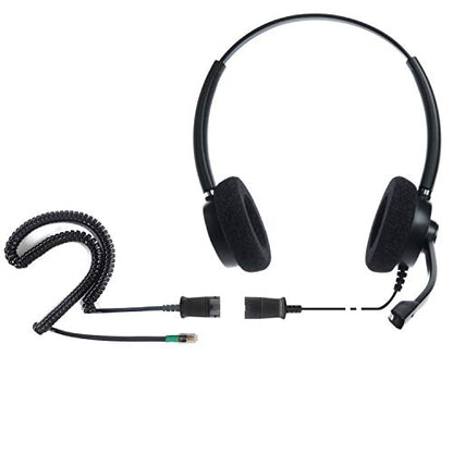 IPD IPH-165 Phone Headset with Noise Cancelling Microphone for Office and Call Center - Compatible with with All Yealink SIP,Snom, Greandsteam,& LG landline Phones | Ideal for call centers. Landline compatible with Yealink SIP, Snom, Grandstream & LG - co