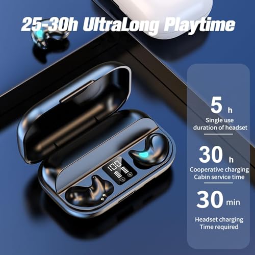 Xmenha Sleep Hidden Headphones Wireless Invisible Earbuds for Sleeping Sleep Tiny Earbuds for Side Sleepers Headphone to Sleep in Tiny Smallest Invisible Earbuds Earphones for Sleeping - color: DarkBlack