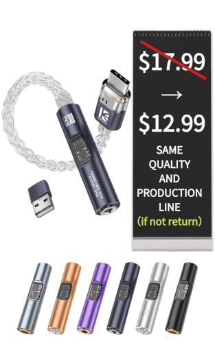 2026 Latest USB C DAC Audio Adapter with Headphone Amplifier, USB C to 3.5mm Audio Adapter for Wired Headphones, Hi-Res Type C DAC Compatible with iPhone 15, Android, Laptop & Tablet - color: Navy, size: 001