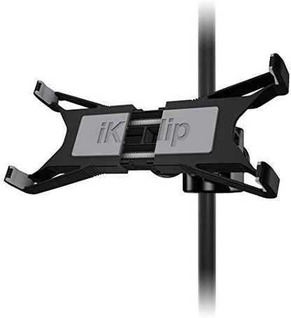 IK Multimedia iKlip Xpand Tablet Holder for mic Stands, fits iPad and Android Tablets Between 7" to 12.9" with an Adjustable 360° Swivel and Soft-Touch fit - size: Tablet