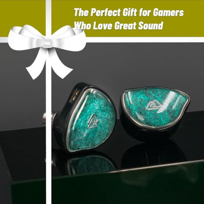 BQEYZ NI Wired in Ear Monitor, Gaming Earbuds with 3.5 & 4.4mm Plugs | HiFi 11mm Dynamic IEM Headphones with 0.1% Ultra-Low Distortion, 360° Surround Deep Bass for PS5 PC Smartphone - color: 3.5 & 4.4mm Interchangeable Plug Green