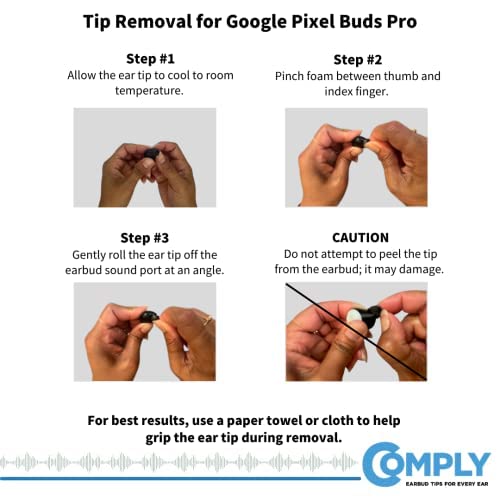 Comply Memory Foam Replacement Ear Tips Designed, Black, Small | 3 Pairs, for Google Pixel Buds Pro (1st Gen), Ultimate Comfort, Secure Fit, Superior Noise Isolation - size: Small