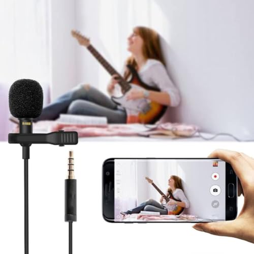 Holibanna Mini Lavalier Microphone 3.5mm Clip-on Omnidirectional Mic for Smartphones and Cameras with Hands-Free Recording and Easy to Carry Design, for Interviews and Webcasts