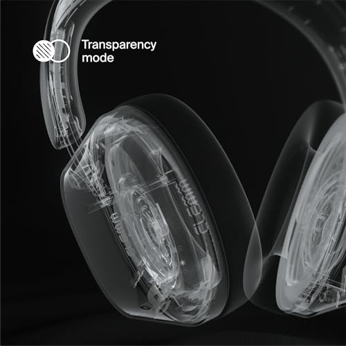 Clemm Ambience Over-Ear Headphones, Active Noise Canceling & Transparency Mode, 65H Playtime, Bluetooth, 40mm Drivers, Built-in Mic, Memory Foam Earcups, Aux Cable Included, Ivory - color: Ivory