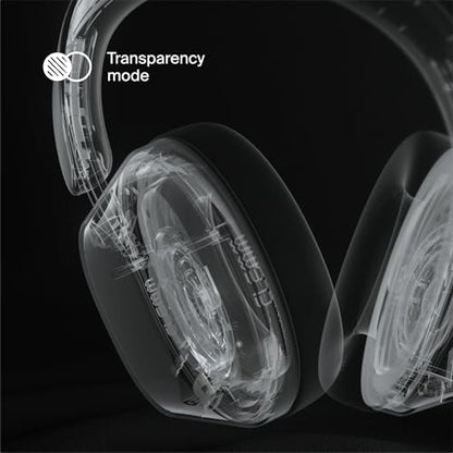 Clemm Ambience Over-Ear Headphones, Active Noise Canceling & Transparency Mode, 65H Playtime, Bluetooth, 40mm Drivers, Built-in Mic, Memory Foam Earcups, Aux Cable Included, Ivory - color: Ivory