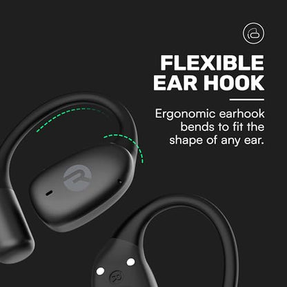 Raycon Essential Open Ear Earbuds – Open Ear Headphones, Earbuds Wireless Bluetooth, Sweat & Water-Resistant Earphones, Running Headphones with Ultra-Lightweight Design, 36 Hours Battery Life (Black) - color: Black