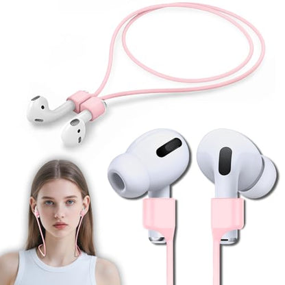Mooyavia Ultra Strong Magnetic Anti-Lost Strap for AirPods Pro-Pink | Compatible with AirPods Pro 3/2/1 & AirPods 4/3/2/1,Soft Silicone Sport Neck Lanyard,Lenth 29.9 in - color: B3-pink