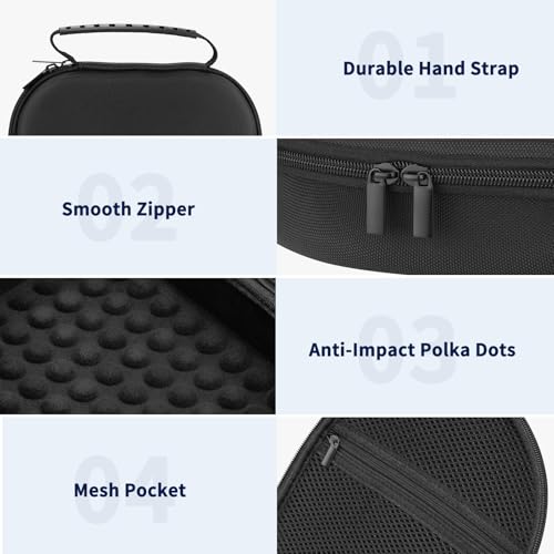 3 in 1 Silicone Cover and Case for Apple Airpods Max 2/ Airpods Max Headphones, AirPods Max Hard Case and Anti-Scratch Ear Pad Case/Ear Cups/Headband Covers Accessories (Black) - color: Black case & cover