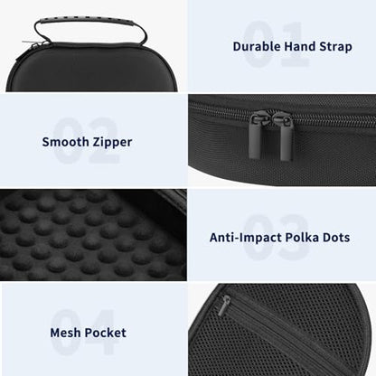 3 in 1 Silicone Cover and Case for Apple Airpods Max 2/ Airpods Max Headphones, AirPods Max Hard Case and Anti-Scratch Ear Pad Case/Ear Cups/Headband Covers Accessories (Black) - color: Black case & cover