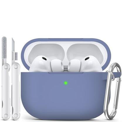 for AirPods Pro 3 Case 2025,Come with Cleaner Kit,Lavender | Silicone Protective Cover for Airpod Pro 3rd Generation Case with Keychain,for Women Men,One-Piece Design,Shockproof - color: Lavender
