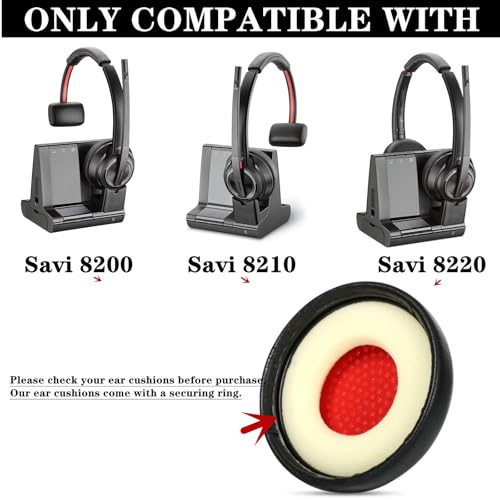 Replacement Earpads for Plantronics Savi 8220/8210/8200 Headset Cushions