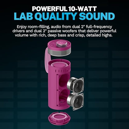 JLab, Go Party, Portable Bluetooth Speaker, Waterproof, RGB Lighting, LabSync, Mulberry - color: Mulberry