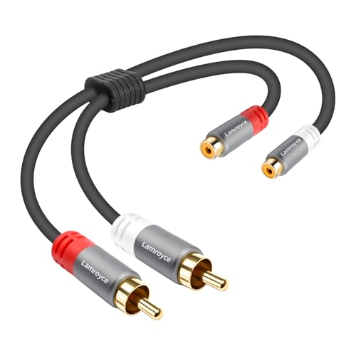 2 RCA Extension Cable 0.6Feet, Dual 2RCA Male to 2 RCA Female Stereo Audio Video Subwoofer Car Audio Extender Cable Connector Adapter for Home Theater, Hi-Fi System, Amplifier, Speaker - style: 0.6 Feet