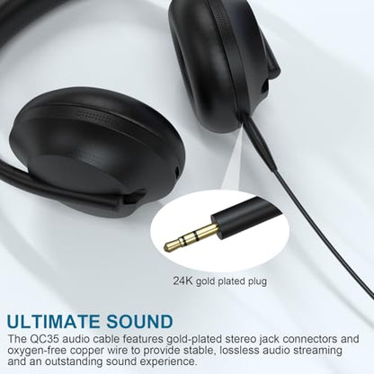 QC35 Audio Cable Compatible with Bose QuietComfort, QuietComfort Ultra, NC700, QC45, QC35 II, QC35, QC25 Headphones, 3.5mm to 2.5mm Aux Cable for JBL Tune 710BT 760NC 660NC Headphones (Straight Jack) - style: Straight Jack