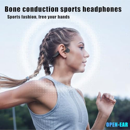 Bone Conduction Headphones,with Built-in Mic swimming bone conduction headphones,Waterproof Lightweight For bluetooth earphones Stable to wear MP3 IPX8for Running,Cycling,Hiking,Driving,Gym (red) - color: Red