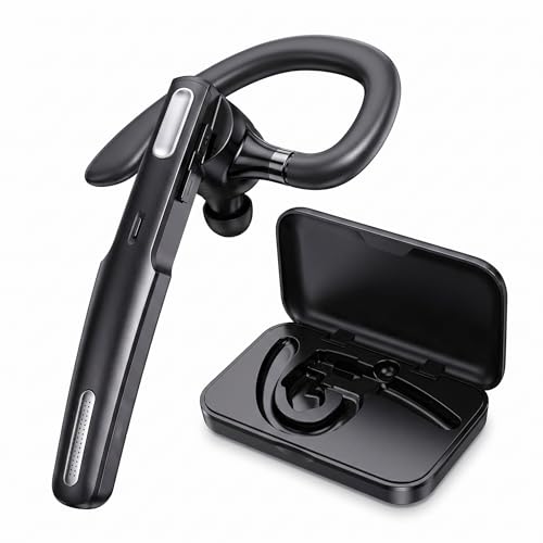 Bluetooth Headset, Wireless Earpiece V5.0 with Noise Canceling Mic, 8-10H Talk Time, Hands-Free for Driving Business Office, Compatible with iPhone Android