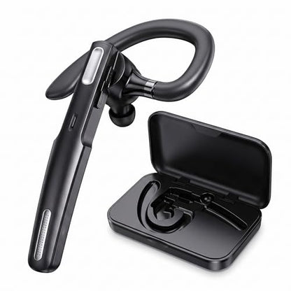 Bluetooth Headset, Wireless Earpiece V5.0 with Noise Canceling Mic, 8-10H Talk Time, Hands-Free for Driving Business Office, Compatible with iPhone Android