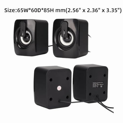 1 Pair A2 Mini ABS Computer Speaker Stereo Sound Wired Less Distortion Clear Bass USB Powered Gaming Speaker Laptop Desktop Use