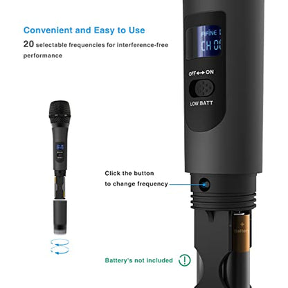 Wireless Microphone, Handheld Dynamic Microphone Wireless mic System for Karaoke Nights and House Parties to Have Fun Over The Mixer,PA System,Speakers-Fifine Technology K025 | Wireless Mic for Mixer, PA System, Speakers