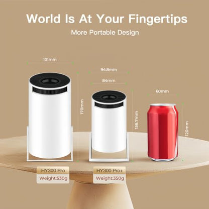 [4K Supported] Mini Projector with WiFi 6 and Bluetooth 5.4, Built in Apps - color: Ivory
