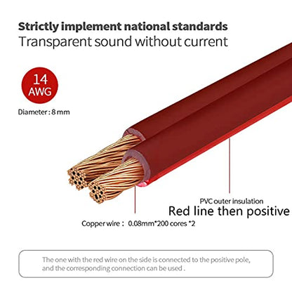 Yuchenfeng Gold-Plated RCA to Bare Wire Speaker Cable - 14AWG OFC Copper Audio Cable for Subwoofers, Amps & Home Theater, Dual PVC Shielded, Zero-Noise (5FT 1PCS) - size: RCA TO BARE 5FT