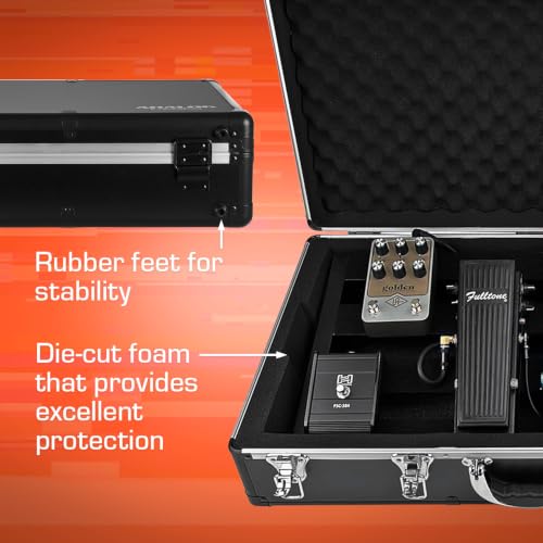 ANALOG CASES Pedaltrain Classic 2 / Temple Audio DUO 24 Hard Case | Ultra-Lightweight and Durable Aluminum Case, Die-Cut Foam Padded Interior With Cable Storage Space, Comfortable Padded Handle