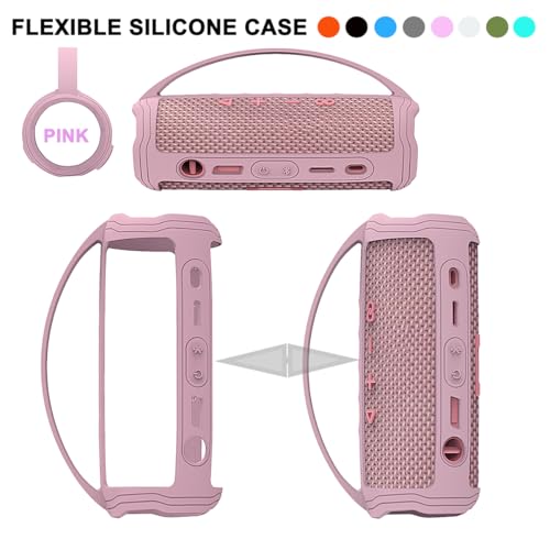 JCHPINE Silicone Cover Case for JBL Flip 6 Portable Bluetooth Speaker - color: Pink Cover