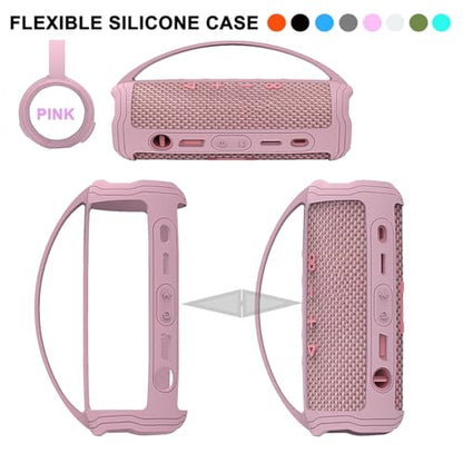 JCHPINE Silicone Cover Case for JBL Flip 6 Portable Bluetooth Speaker - color: Pink Cover