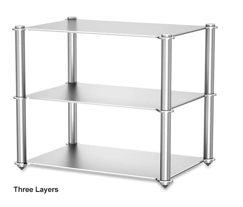 Desktop HiFi Audio Rack Modular Isolation Stand for DAC Amp, 3-Tier | Aluminum Alloy Hi-Fi Audio Rack, Full Metal, Audio Component Shelf With Shock Absorption Feet Three-Layer(293 x 200 x 244mm) - size: Three-Layer(293 x 200 x 244mm)