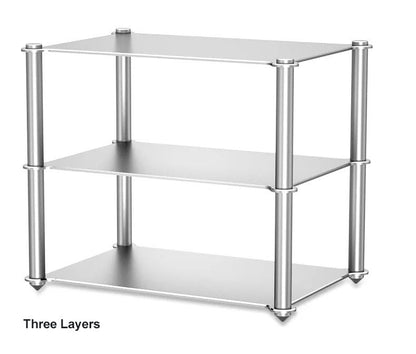 Desktop HiFi Audio Rack Modular Isolation Stand for DAC Amp, 3-Tier | Aluminum Alloy Hi-Fi Audio Rack, Full Metal, Audio Component Shelf With Shock Absorption Feet Three-Layer(293 x 200 x 244mm) - size: Three-Layer(293 x 200 x 244mm)